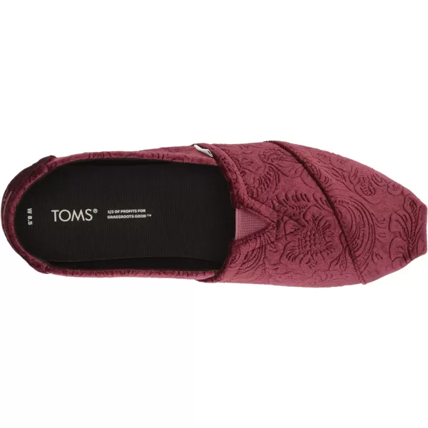 TOMS Womens Alpargata Recycled SlipOnDark Burgundy Floral