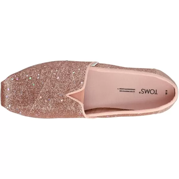 TOMS Womens Alpargata Recycled SlipOnRose Gold Cosmic Glitter
