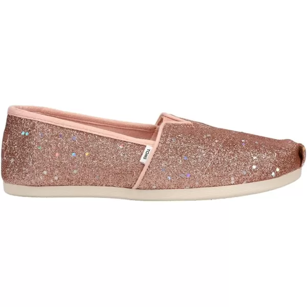 TOMS Womens Alpargata Recycled SlipOnRose Gold Cosmic Glitter