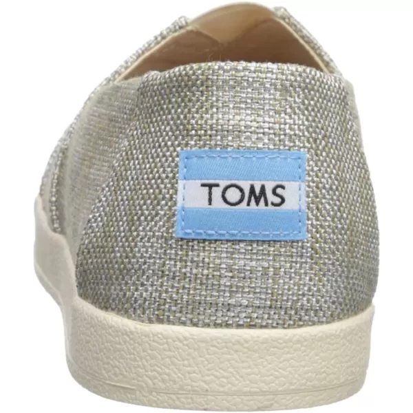 TOMS Womens Avalon Slip On SneakerNatural Shiny Yarn Dye Woven