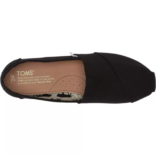 TOMS Womens Classic Core Alpargata SlipOnBlack Canvas