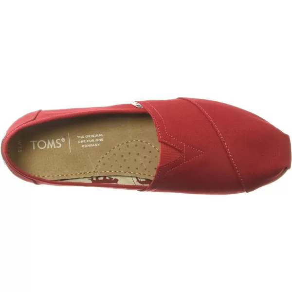TOMS Womens Classic Core Alpargata SlipOnRed Canvas