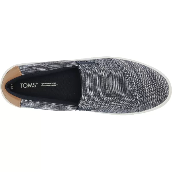 TOMS Womens Devon Slip On Sneakers Shoes Casual  BlueNavy Striped