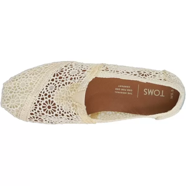 TOMS Womens Glitter Cheetah Print Womens Classics 10014953Beige White Natural Moroccan Crochet 101