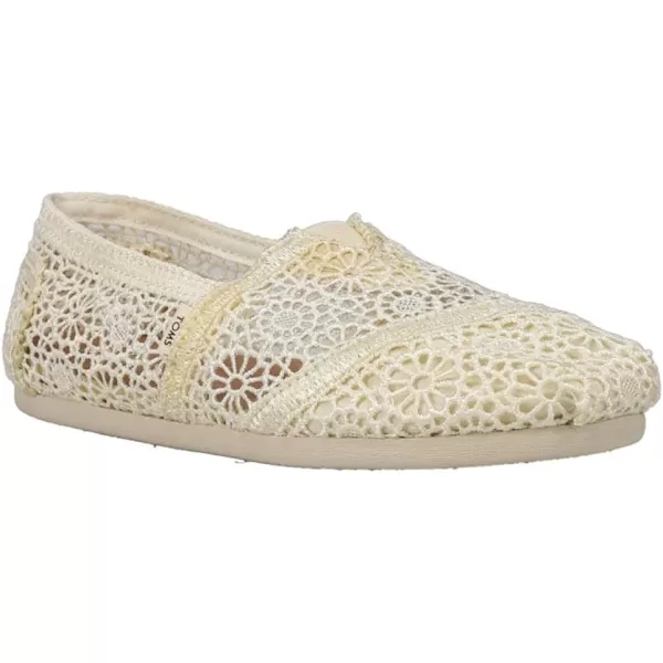 TOMS Womens Glitter Cheetah Print Womens Classics 10014953Beige White Natural Moroccan Crochet 101