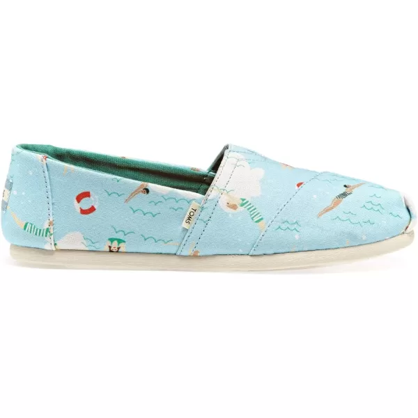 TOMS Womens Glitter Cheetah Print Womens Classics 10014953Blue Glow Swimmers