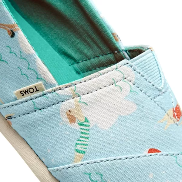 TOMS Womens Glitter Cheetah Print Womens Classics 10014953Blue Glow Swimmers
