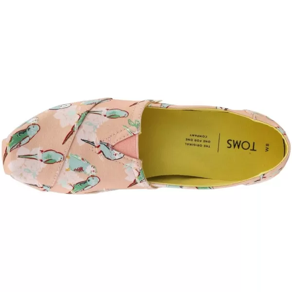 TOMS Womens Glitter Cheetah Print Womens Classics 10014953Coral Pink Kissy Birds