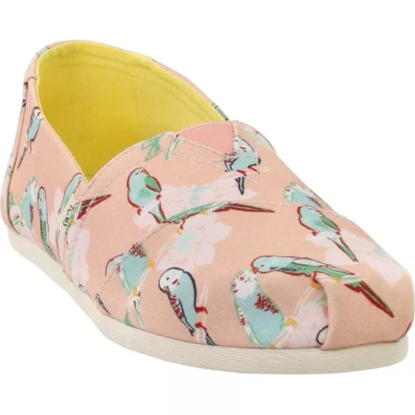 TOMS Womens Glitter Cheetah Print Womens Classics 10014953Coral Pink Kissy Birds