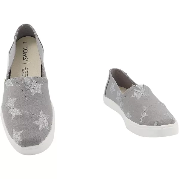 TOMS Womens Glitter Cheetah Print Womens Classics 10014953Drizzle Grey Glitter Stars