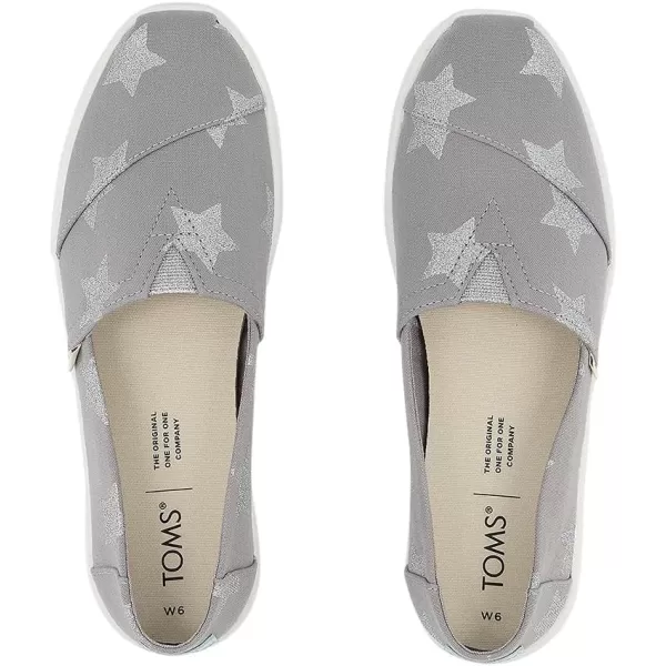 TOMS Womens Glitter Cheetah Print Womens Classics 10014953Drizzle Grey Glitter Stars