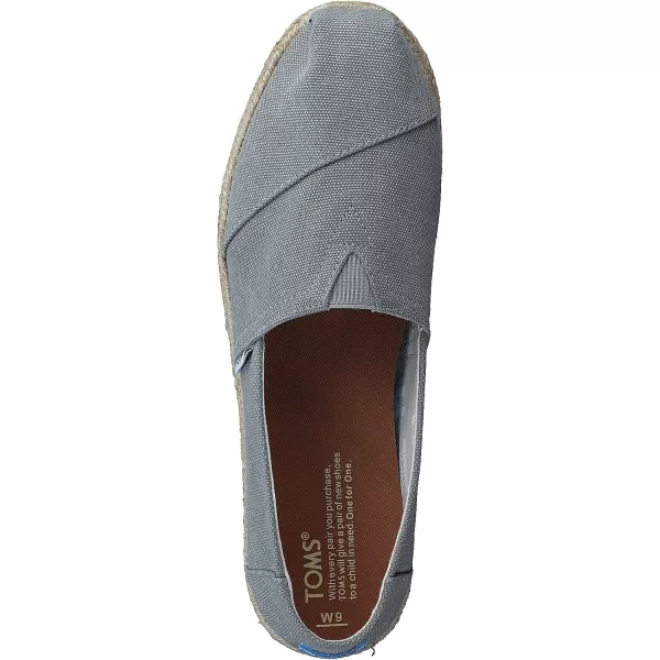 TOMS Womens Glitter Cheetah Print Womens Classics 10014953Drizzle Grey Washed Canvas Rope Sole