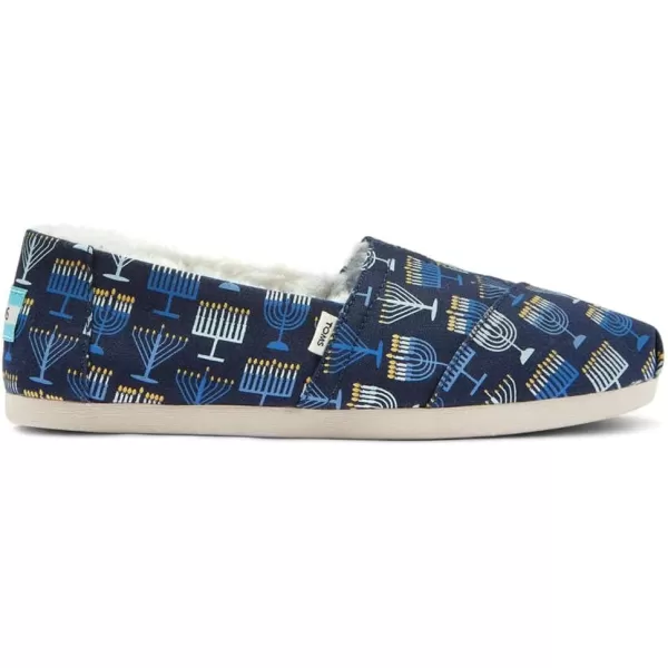 TOMS Womens Glitter Cheetah Print Womens Classics 10014953Navy Menorahs Glow in the DarkFaux Fur