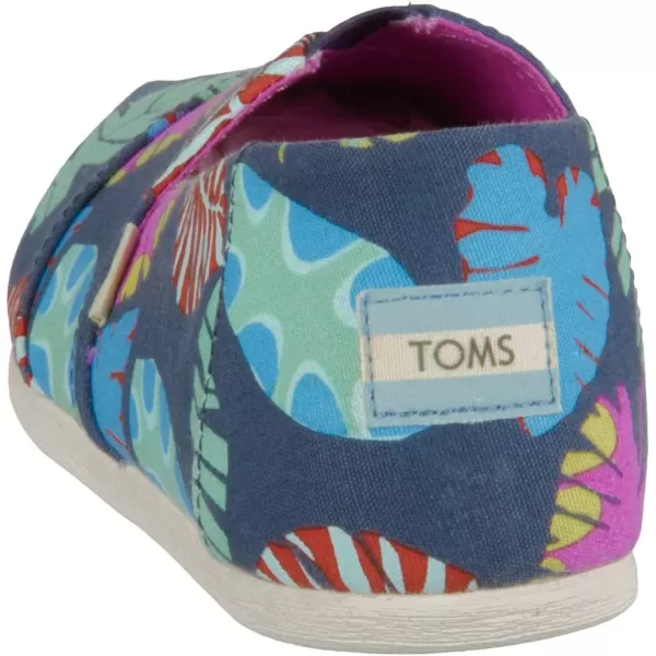 TOMS Womens Glitter Cheetah Print Womens Classics 10014953Navy Tropical Leaves