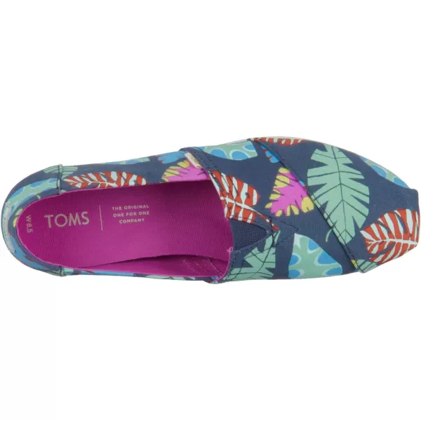 TOMS Womens Glitter Cheetah Print Womens Classics 10014953Navy Tropical Leaves