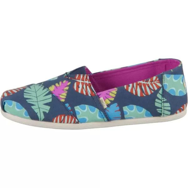 TOMS Womens Glitter Cheetah Print Womens Classics 10014953Navy Tropical Leaves