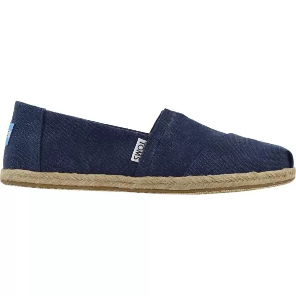 TOMS Womens Glitter Cheetah Print Womens Classics 10014953Navy Washed Canvas Rope Sole