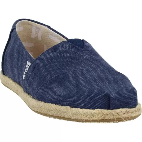 TOMS Womens Glitter Cheetah Print Womens Classics 10014953Navy Washed Canvas Rope Sole