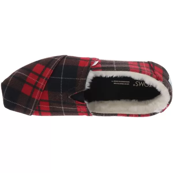 TOMS Womens Glitter Cheetah Print Womens Classics 10014953Red Tartan Print Felt