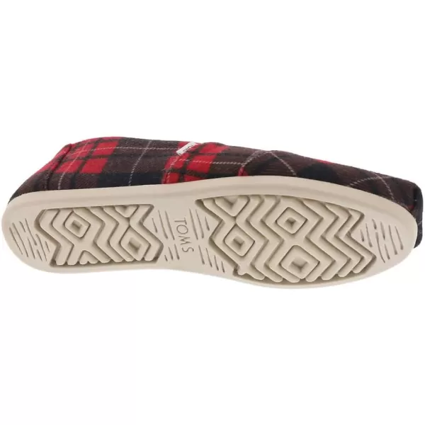 TOMS Womens Glitter Cheetah Print Womens Classics 10014953Red Tartan Print Felt