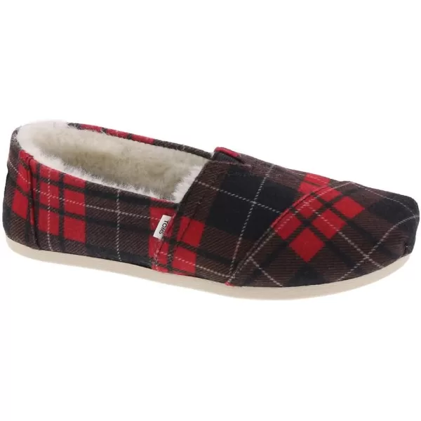 TOMS Womens Glitter Cheetah Print Womens Classics 10014953Red Tartan Print Felt