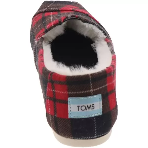 TOMS Womens Glitter Cheetah Print Womens Classics 10014953Red Tartan Print Felt