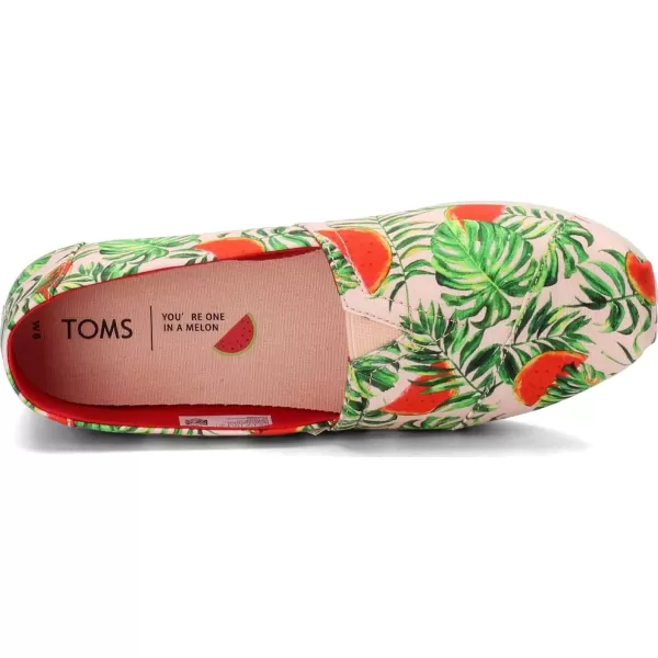 TOMS Womens Glitter Cheetah Print Womens Classics 10014953Spanish Villa Watermelon Palms Print