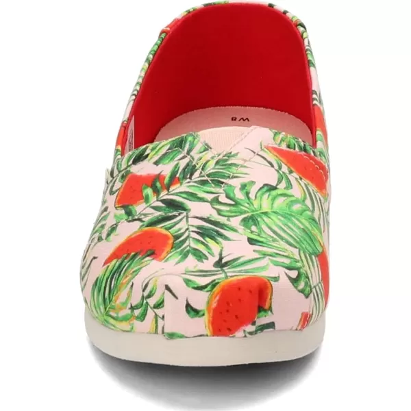 TOMS Womens Glitter Cheetah Print Womens Classics 10014953Spanish Villa Watermelon Palms Print