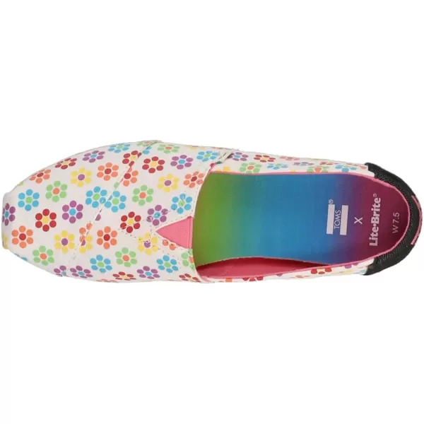 TOMS Womens Glitter Cheetah Print Womens Classics 10014953White Litb Gid Flowers
