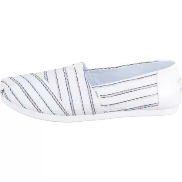TOMS Womens Glitter Cheetah Print Womens Classics 10014953White Textured Stripe