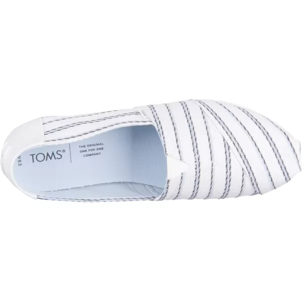 TOMS Womens Glitter Cheetah Print Womens Classics 10014953White Textured Stripe