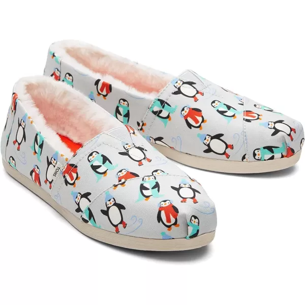 TOMS Womens Glitter Cheetah Print Womens Classics 10014953Winter Penguins Glacier Grey