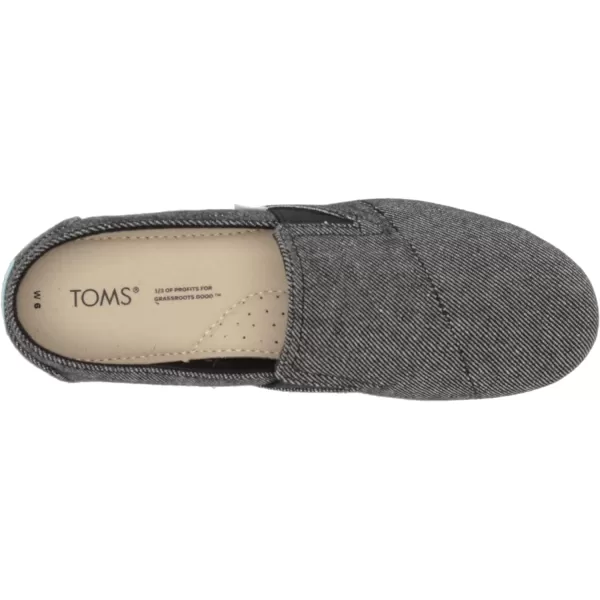 TOMS Womens Redondo Slip On Flats Casual  PinkBlack Twill Chambray