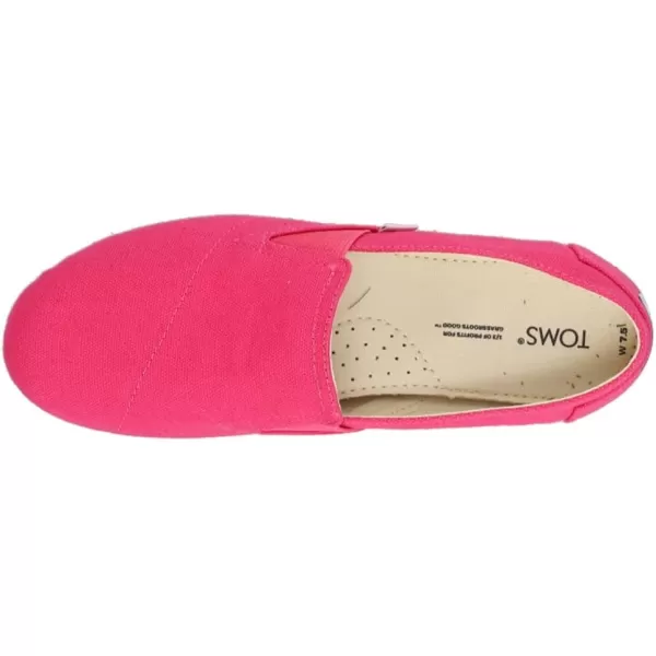 TOMS Womens Redondo Slip On Flats Casual  PinkBright Fuchsia Canvas
