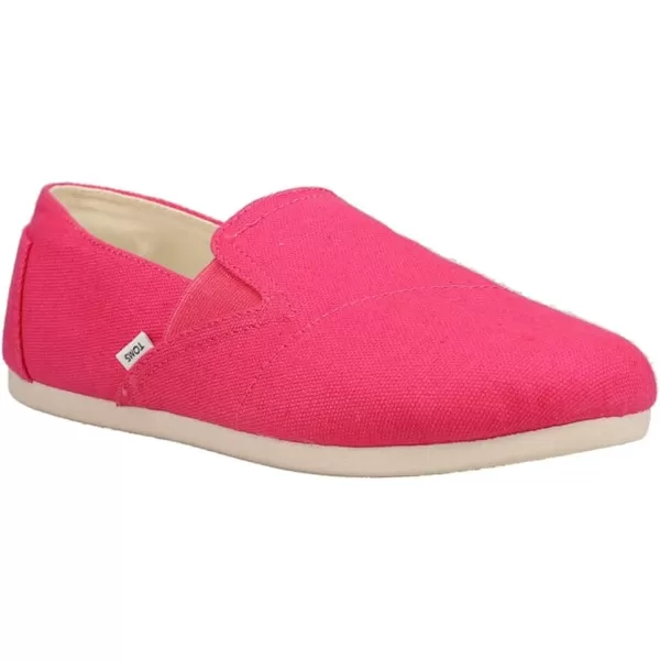TOMS Womens Redondo Slip On Flats Casual  PinkBright Fuchsia Canvas
