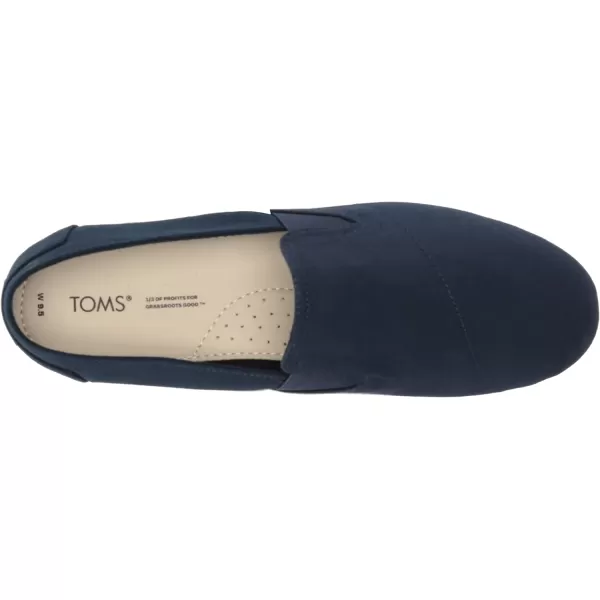 TOMS Womens Redondo Slip On Flats Casual  PinkNavy Canvas
