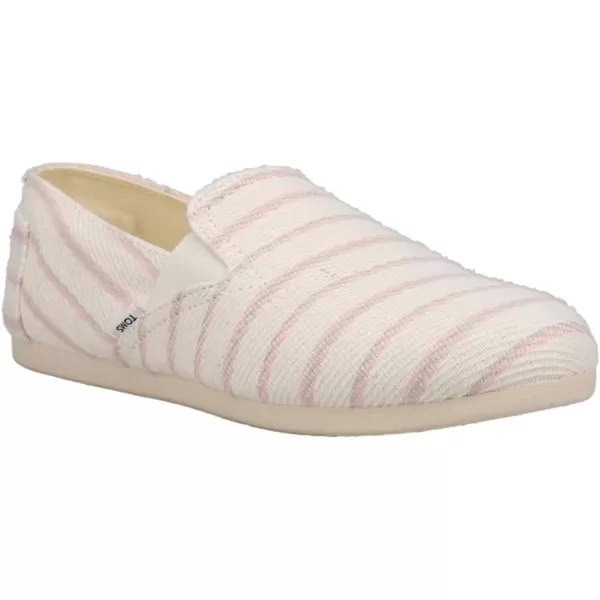 TOMS Womens Redondo Slip On Flats Casual  PinkPink Multi Textured Stripes