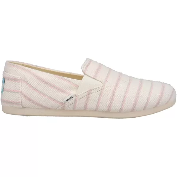 TOMS Womens Redondo Slip On Flats Casual  PinkPink Multi Textured Stripes