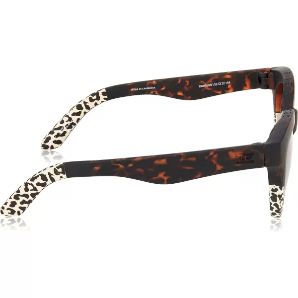 TOMS Womens Round SunglassesMatte Blonde Tort Cheetah Fade