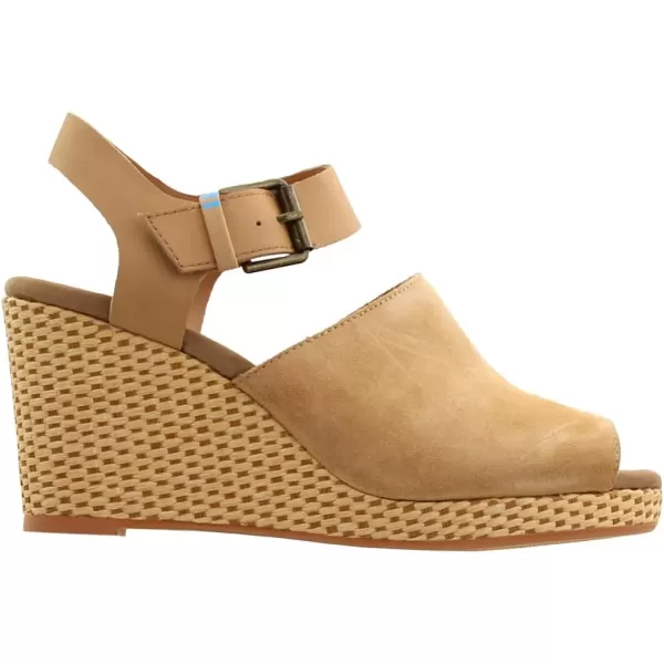 TOMS Womens Tropez Athletic Sandals Casual High Heel 3 amp Up  BeigeHoney SuedeLeather