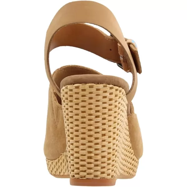 TOMS Womens Tropez Athletic Sandals Casual High Heel 3 amp Up  BeigeHoney SuedeLeather