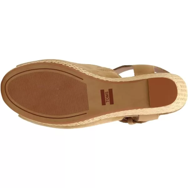 TOMS Womens Tropez Athletic Sandals Casual High Heel 3 amp Up  BeigeHoney SuedeLeather