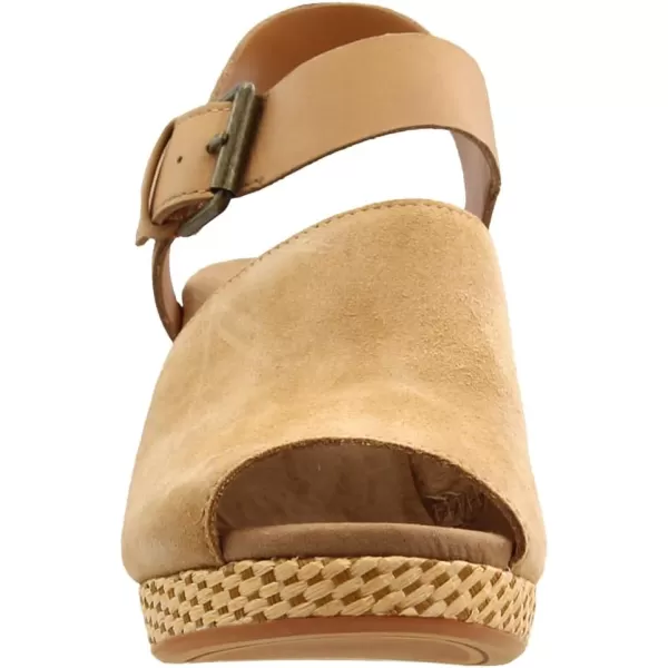 TOMS Womens Tropez Athletic Sandals Casual High Heel 3 amp Up  BeigeHoney SuedeLeather