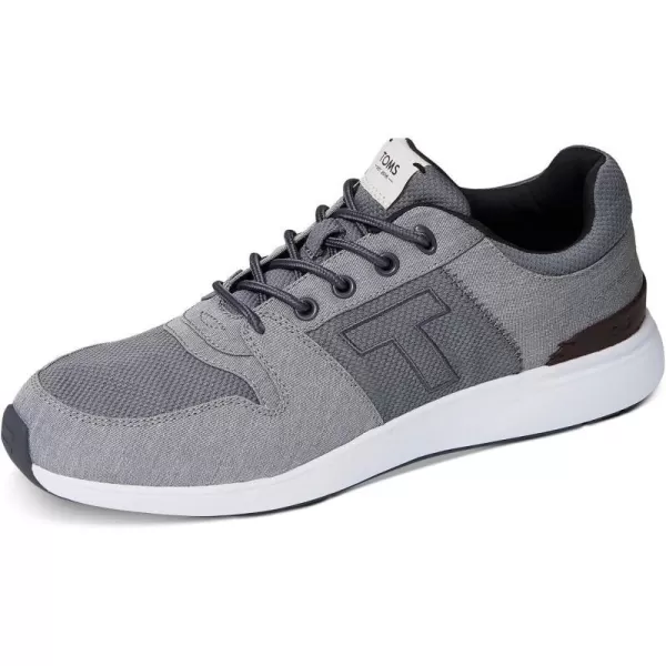 TOMS Mens Arroyo Lace Up Sneakers Shoes Casual  BlackForged Iron Grey Variegated WovenSport Knit