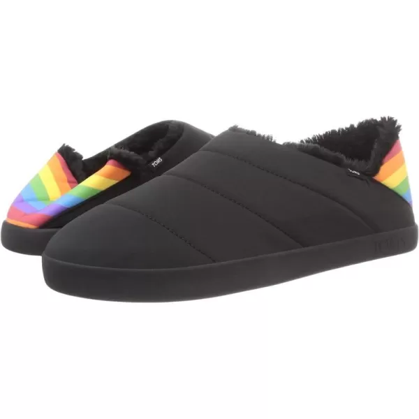 TOMS Mens Ezra Scuff Casual Slippers Casual  BlackBlack Matte WovenRainbow