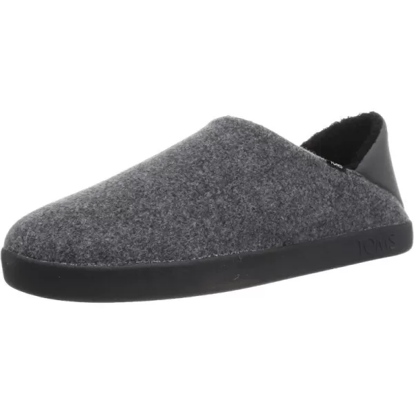 TOMS Mens Ezra Scuff Casual Slippers Casual  BlackSmoke Grey Repreve Twotone Felt