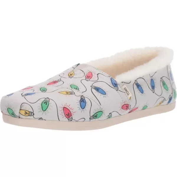 TOMS Womens Alpargata  BlueGlacier GreyGlow in the Dark LightsFaux Fur