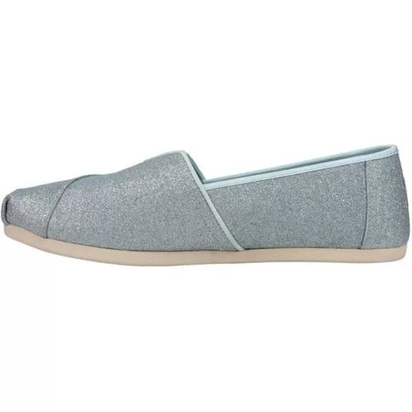 TOMS Womens Alpargata Flats Casual  BlueLight Blue Glitter