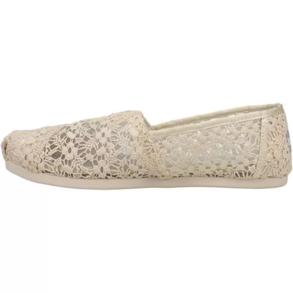 TOMS Womens Alpargata Floral Lace Slip On Flats Casual  WhiteBeige