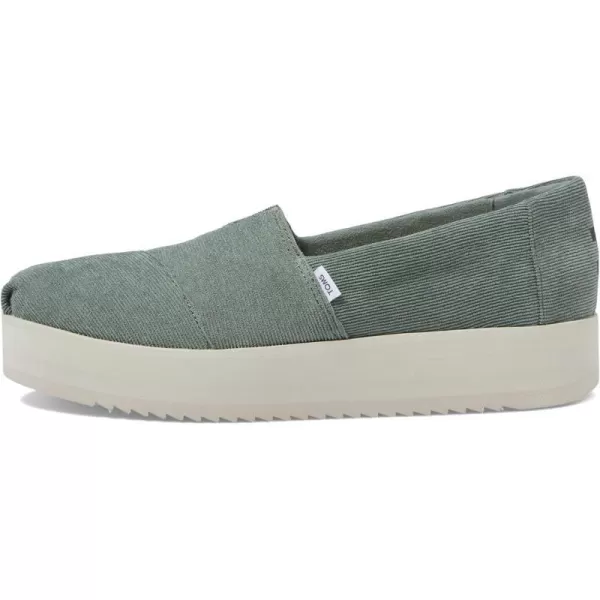 TOMS Womens Alpargata Midform SlipOnBonsai Green Micro Corduroy